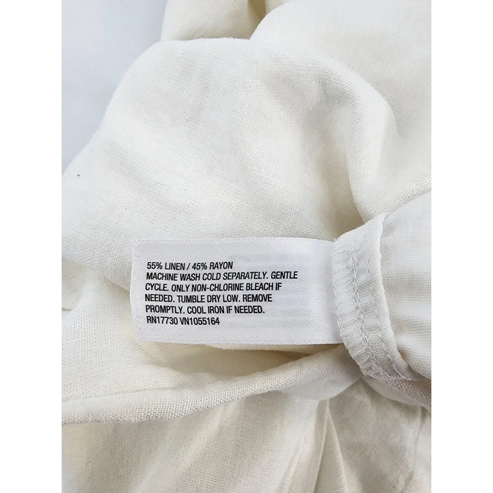 A New Day Cream Linen Blend Pleated Tapered Ankle Pants Size 17